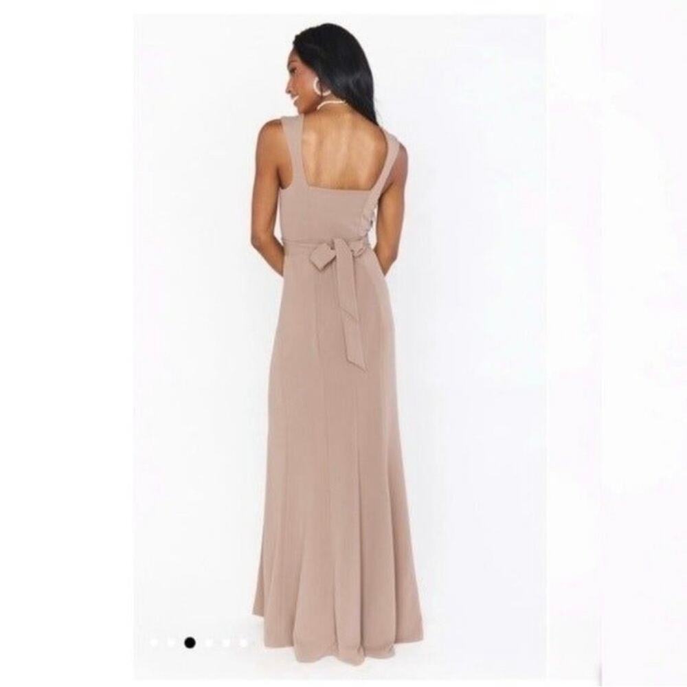 show me your mumu paris gown maxi dress dune brown stretch women large - Picture 2 of 13